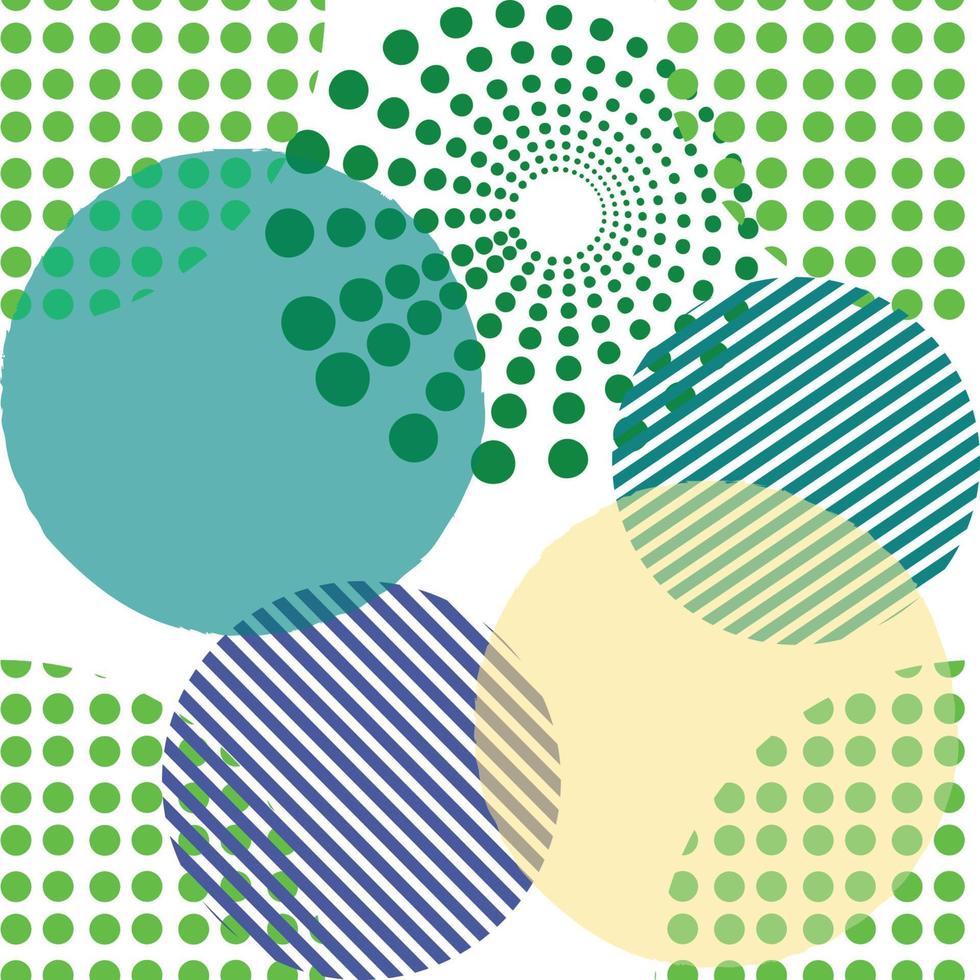círculos de diferentes formas patrón transparente pantone verde, fondo de esfera brillante, papel pintado hermoso moderno vector