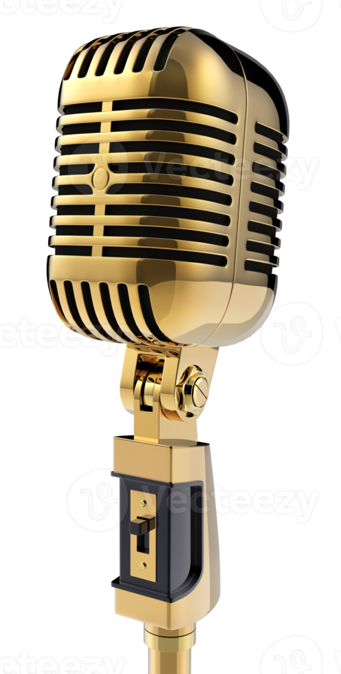 3d Retro microphone png