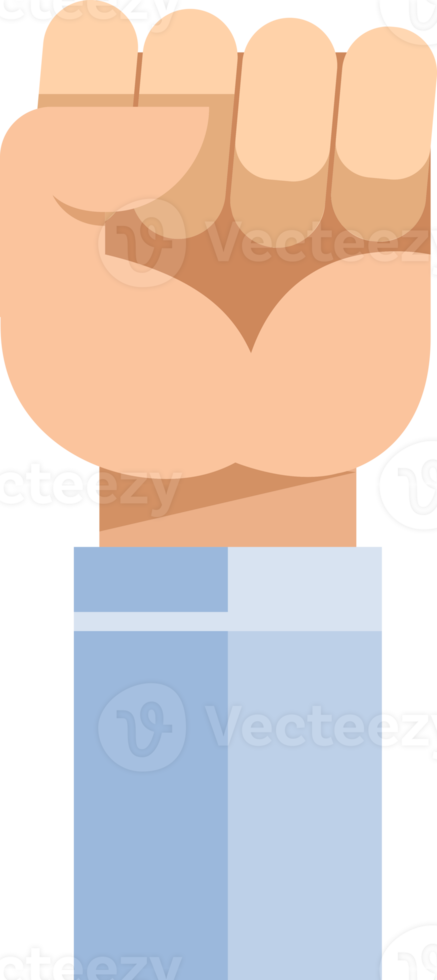 raised fist hand flat color png