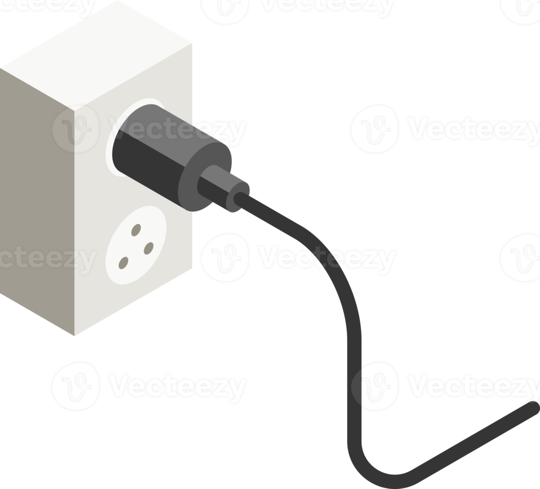 Power socket isometric flat color png