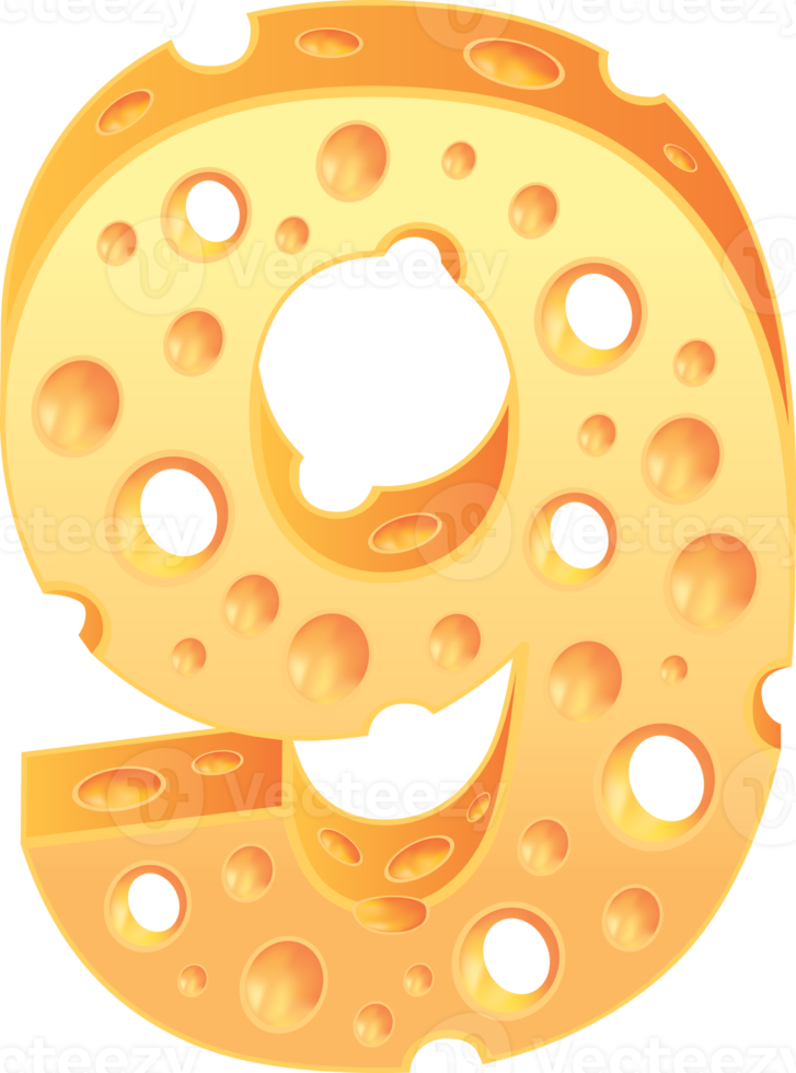 Cheese number typeface style png