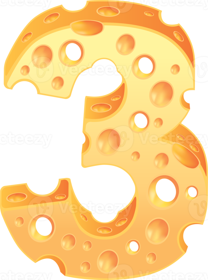 Cheese number typeface style png