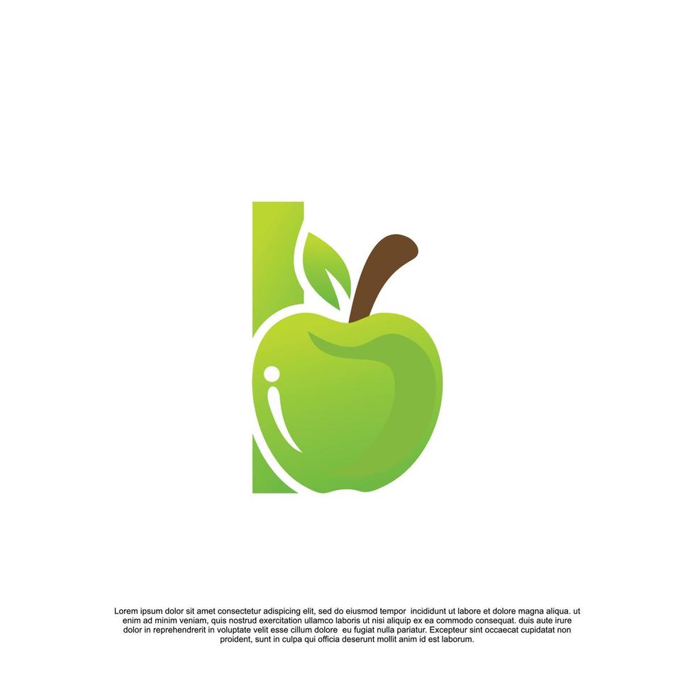 diseño de logotipo letra i con plantilla de fruta logotipo fresco vector premium