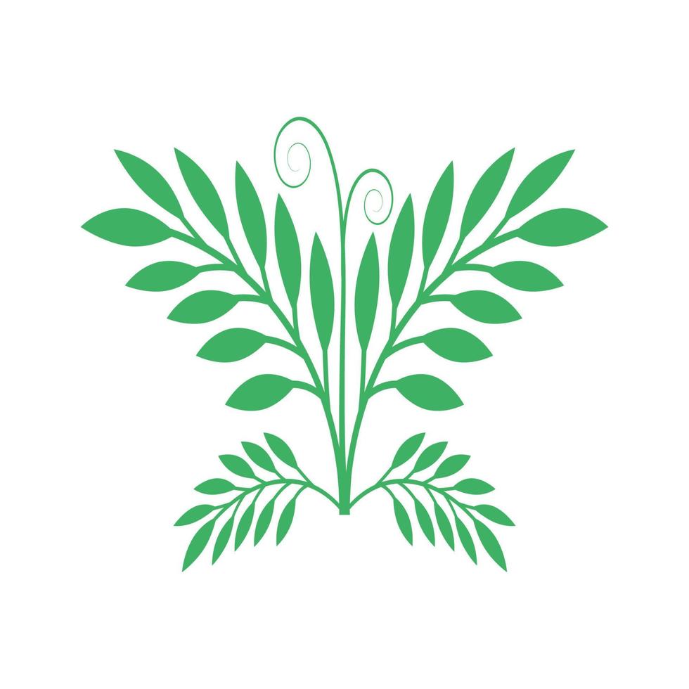 Green leaves Botanical logo vector and symbol design
