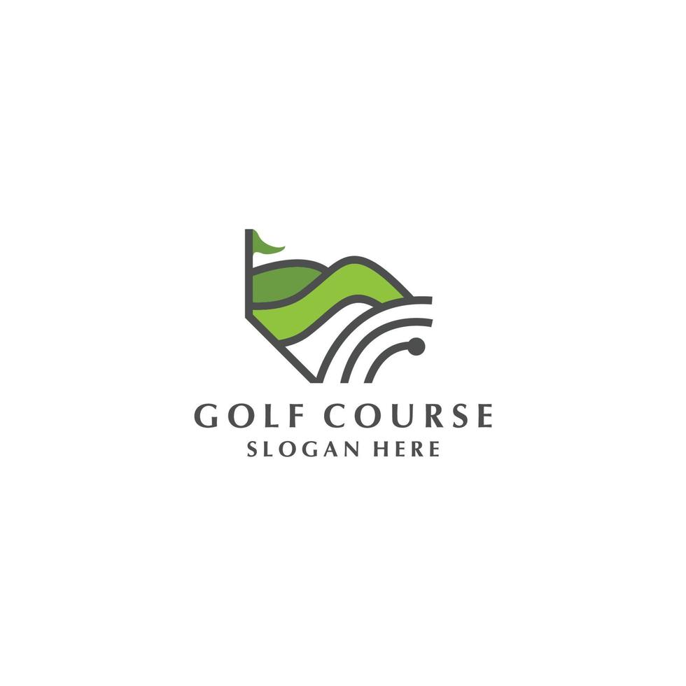 plantilla de diseño de icono de vector de logotipo de campo de golf