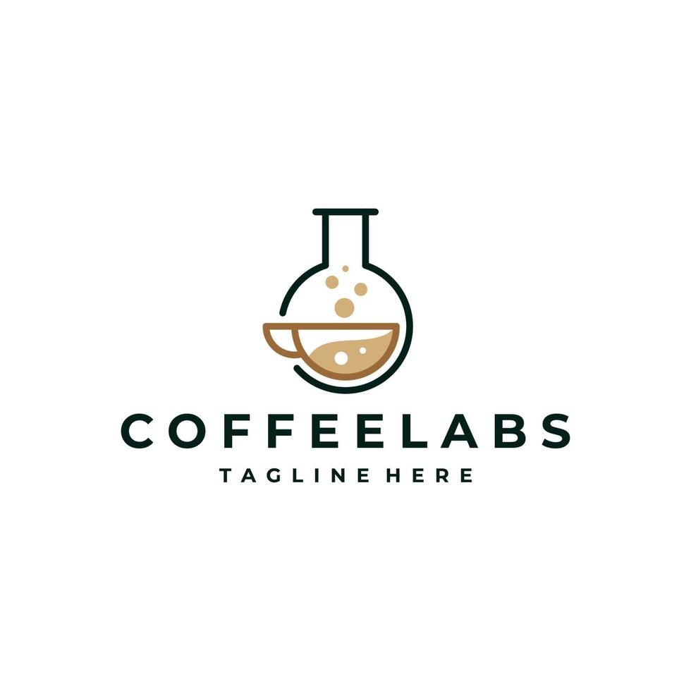 Coffee laboratory cup logo design vector template