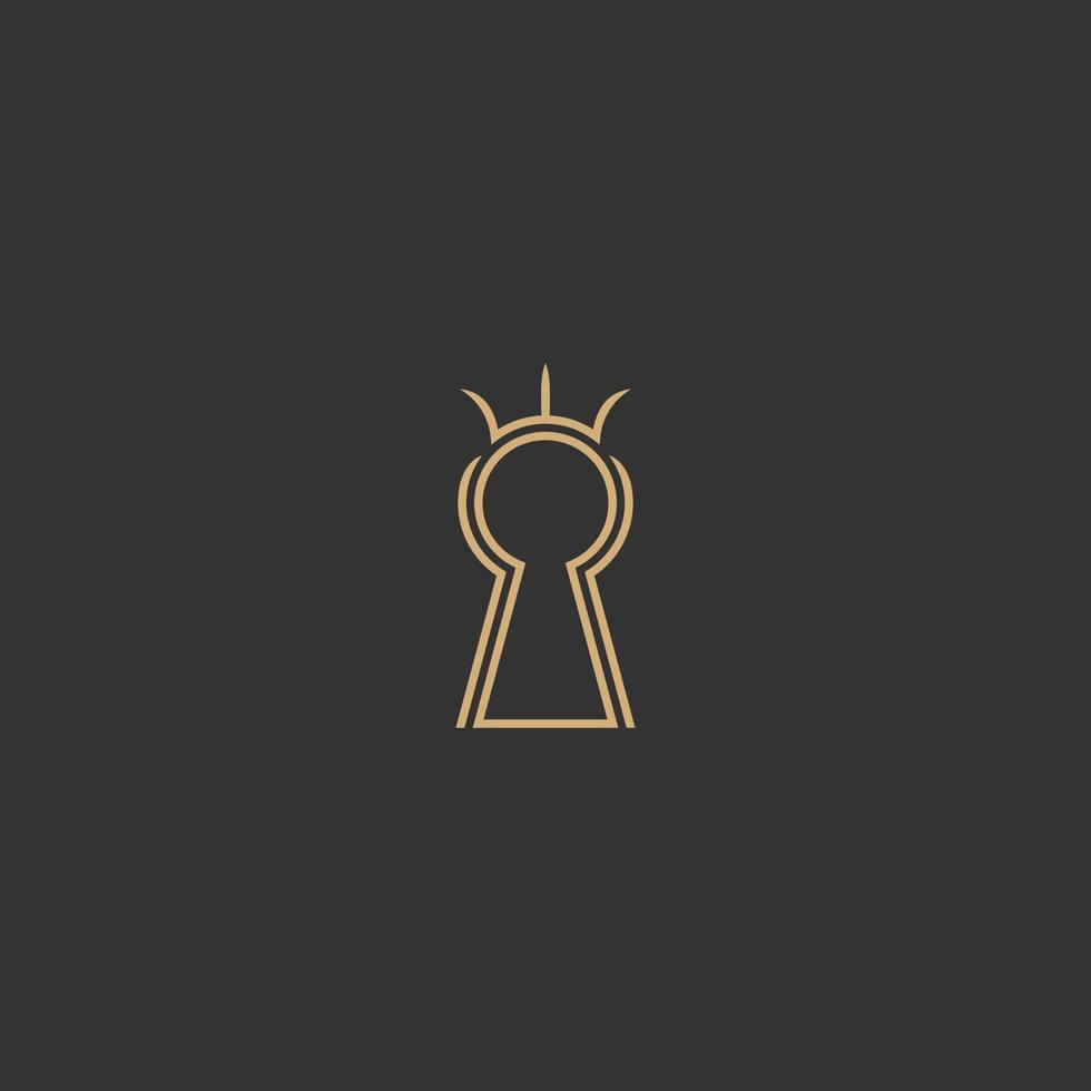 keyhole crown logo design vector template