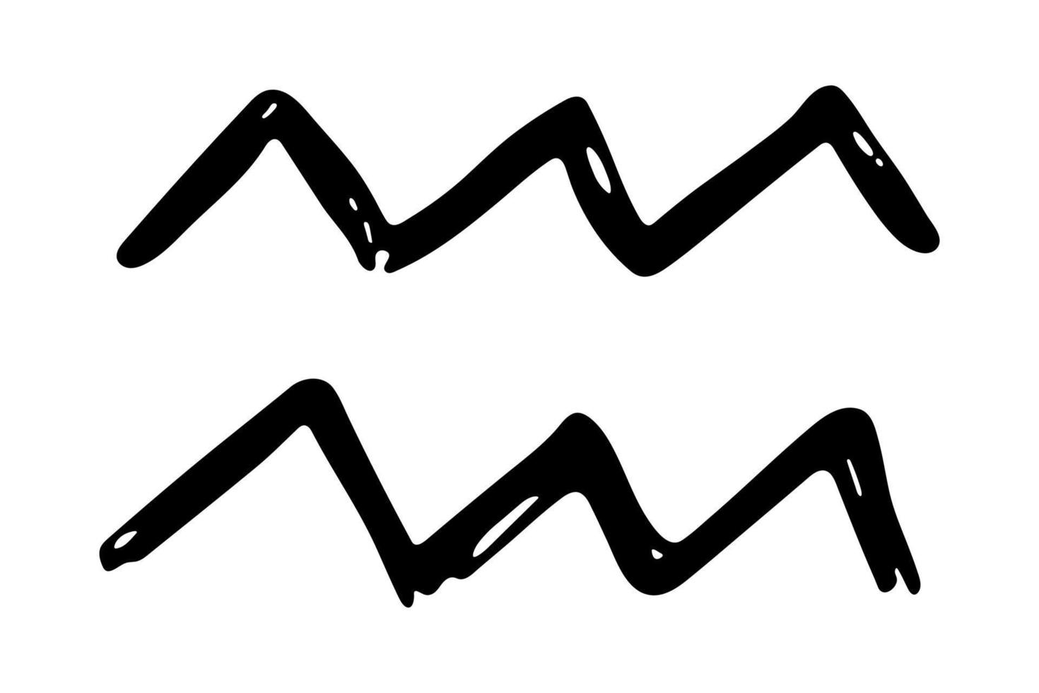 dibujado a mano acuario signo del zodiaco símbolo esotérico garabato astrología elemento de imágenes prediseñadas para el diseño vector
