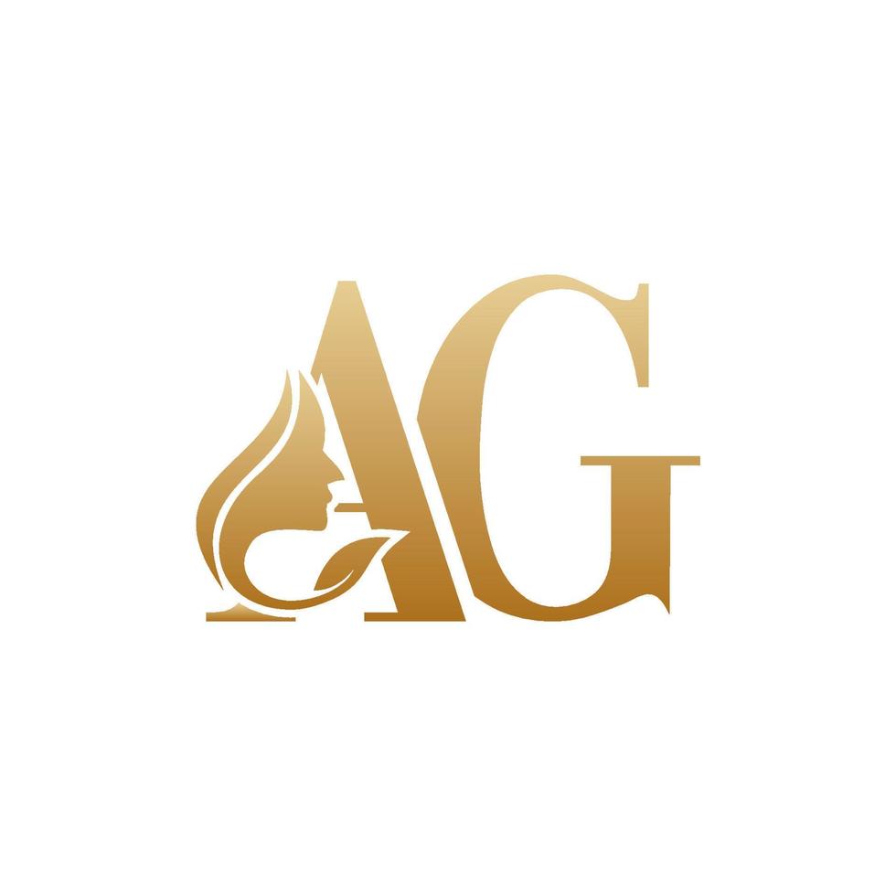 Initial AG face beauty logo design templates vector