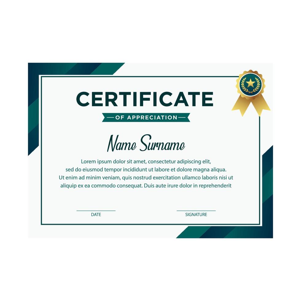 Certificate vector design templates