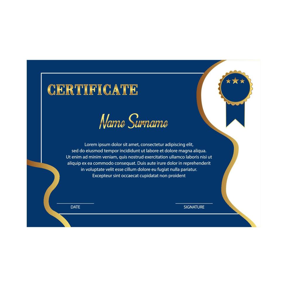 Certificate vector design templates