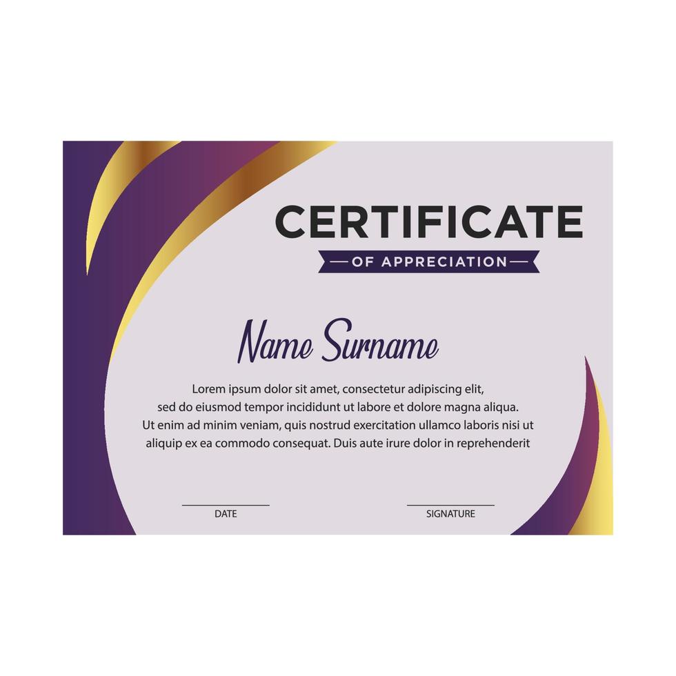 Certificate vector design templates