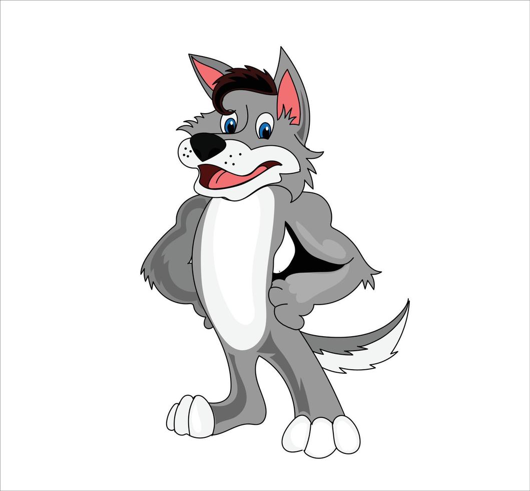 Ilustración de vector de mascota de lobo