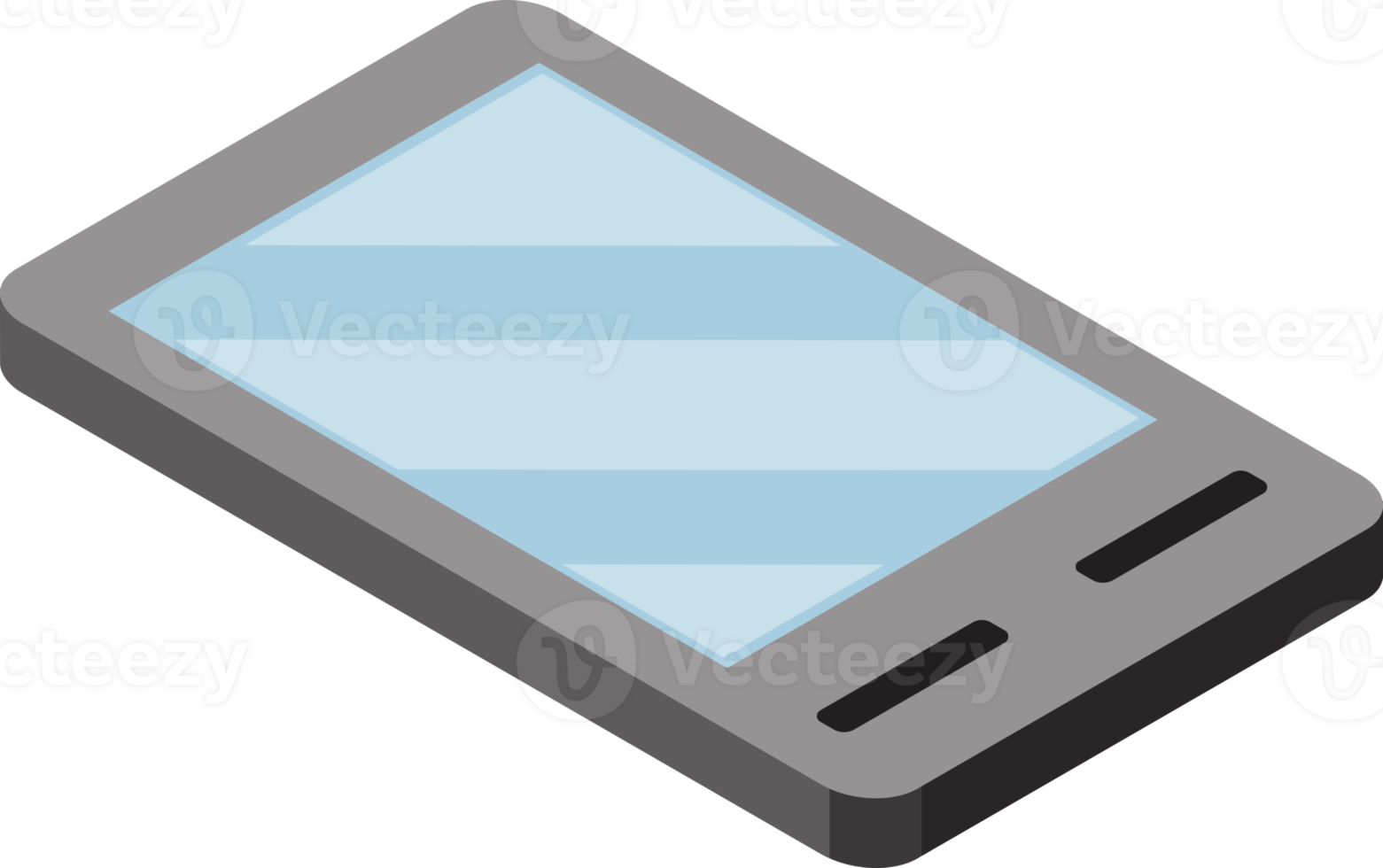 Mobile phone isometric flat color png