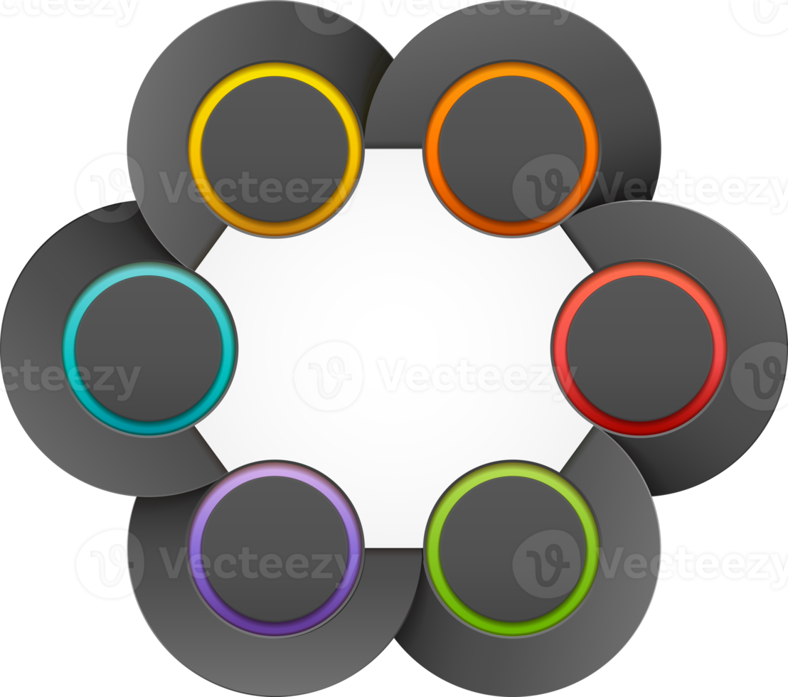 Abstract circle infographic template png