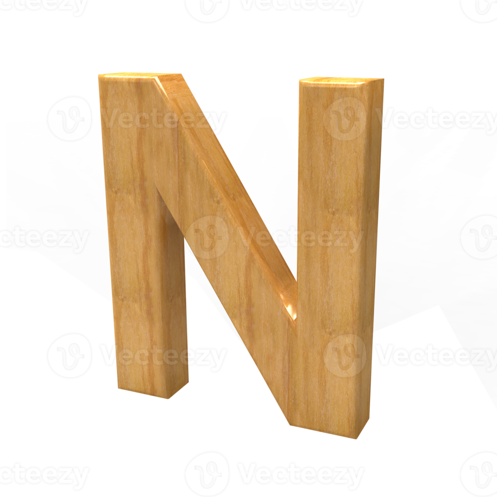 3D wood text alphabet letters png