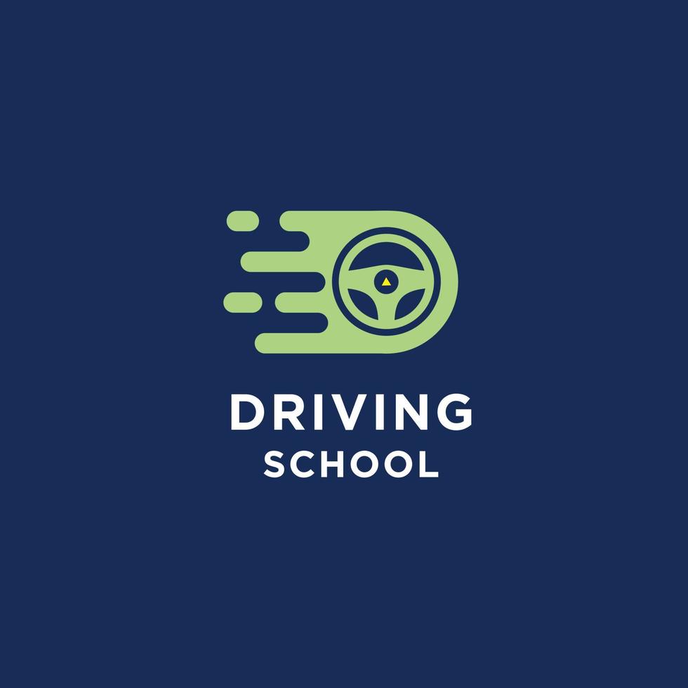 diseño de plantilla de logotipo de escuela de conducción rápida vector