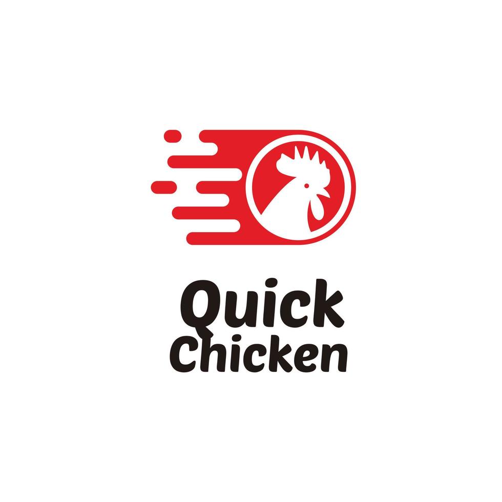 Quick chicken fast delivery logo design vector