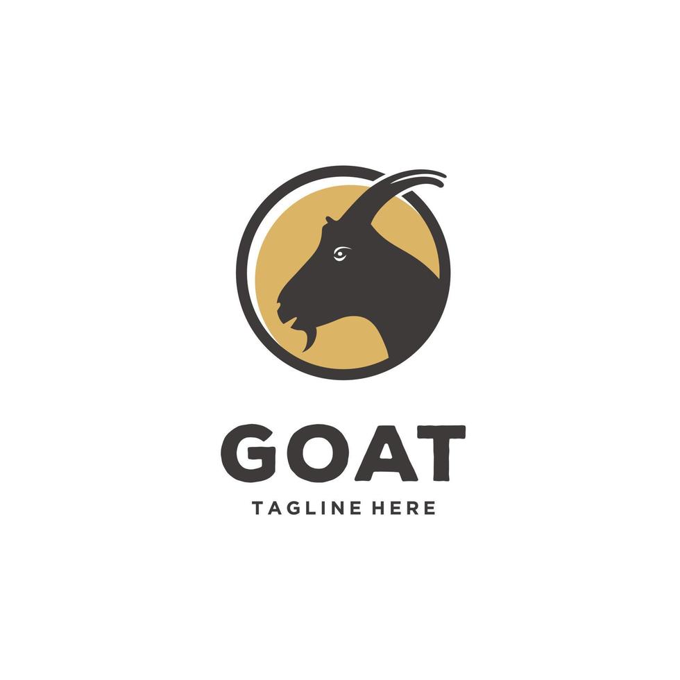 Goat head circle logo icon design vector