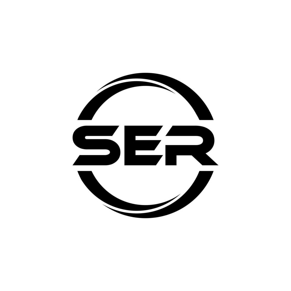 SER letter logo design in illustration. Vector logo, calligraphy designs for logo, Poster, Invitation, etc.
