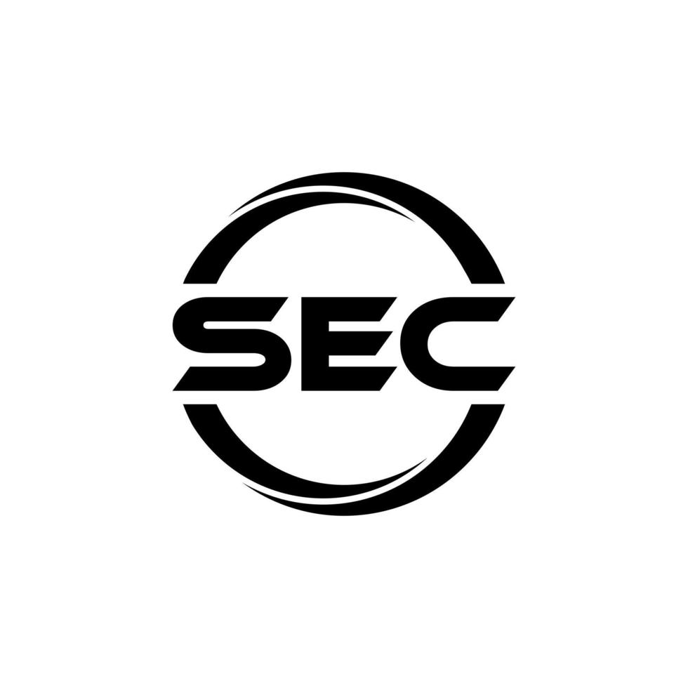 SEC letter logo design in illustration. Vector logo, calligraphy designs for logo, Poster, Invitation, etc.