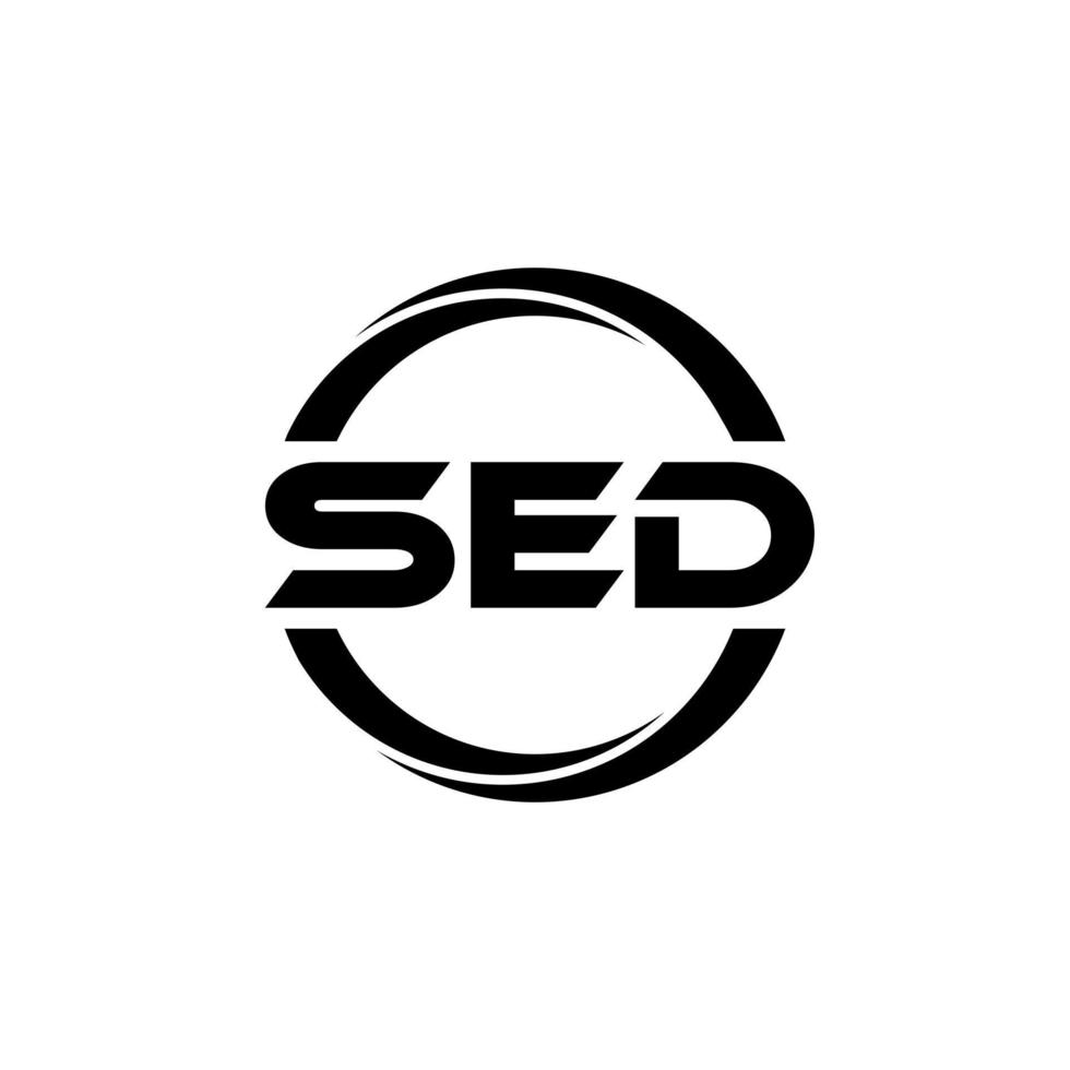 SED letter logo design in illustration. Vector logo, calligraphy designs for logo, Poster, Invitation, etc.