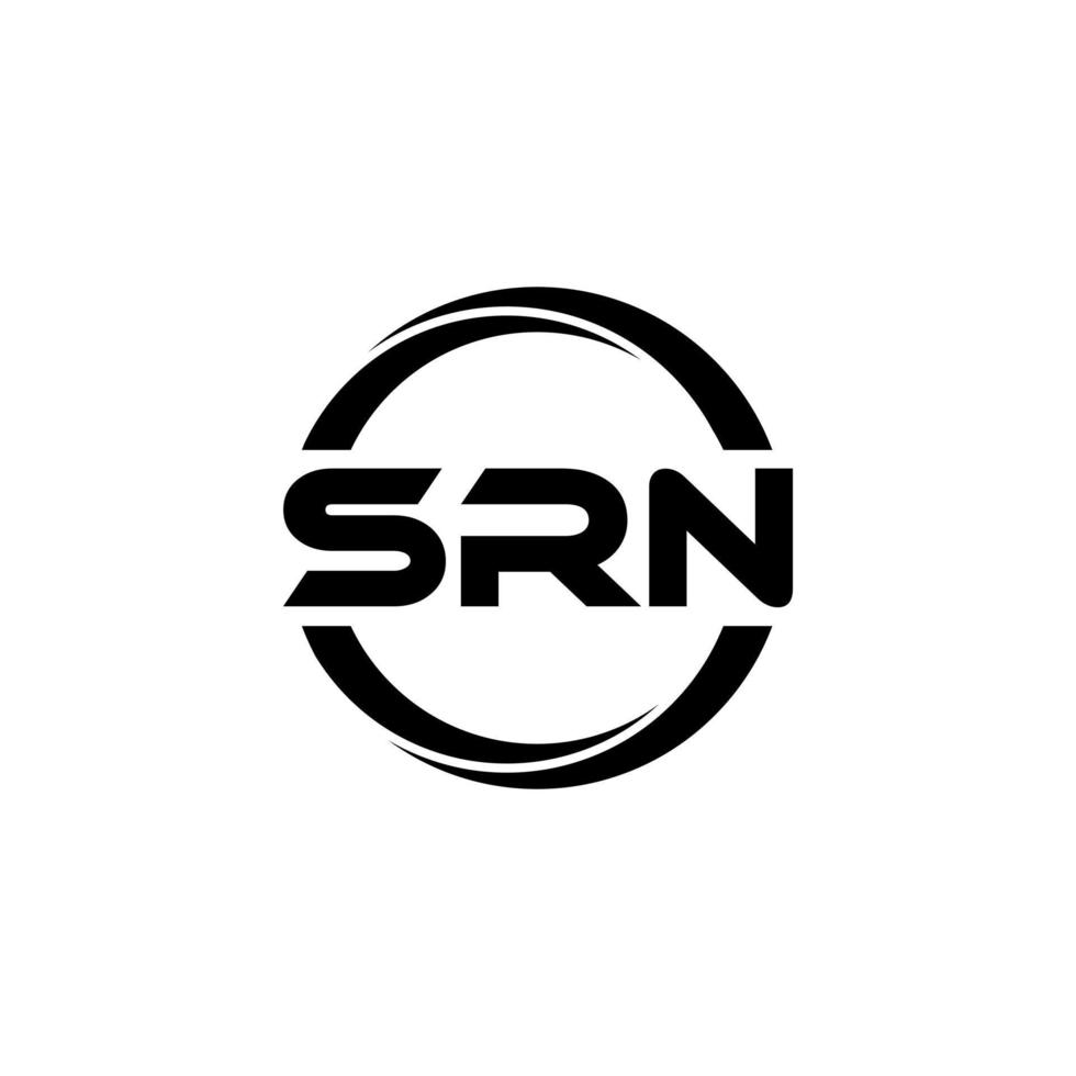 SRN letter logo design in illustration. Vector logo, calligraphy designs for logo, Poster, Invitation, etc.