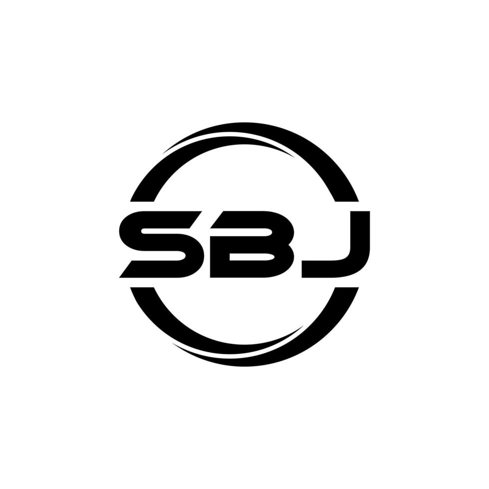 SBJ letter logo design in illustration. Vector logo, calligraphy designs for logo, Poster, Invitation, etc.