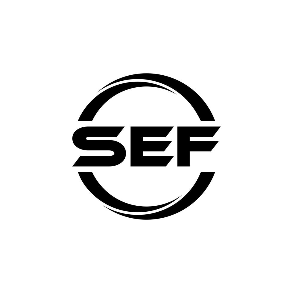 SEF letter logo design in illustration. Vector logo, calligraphy designs for logo, Poster, Invitation, etc.