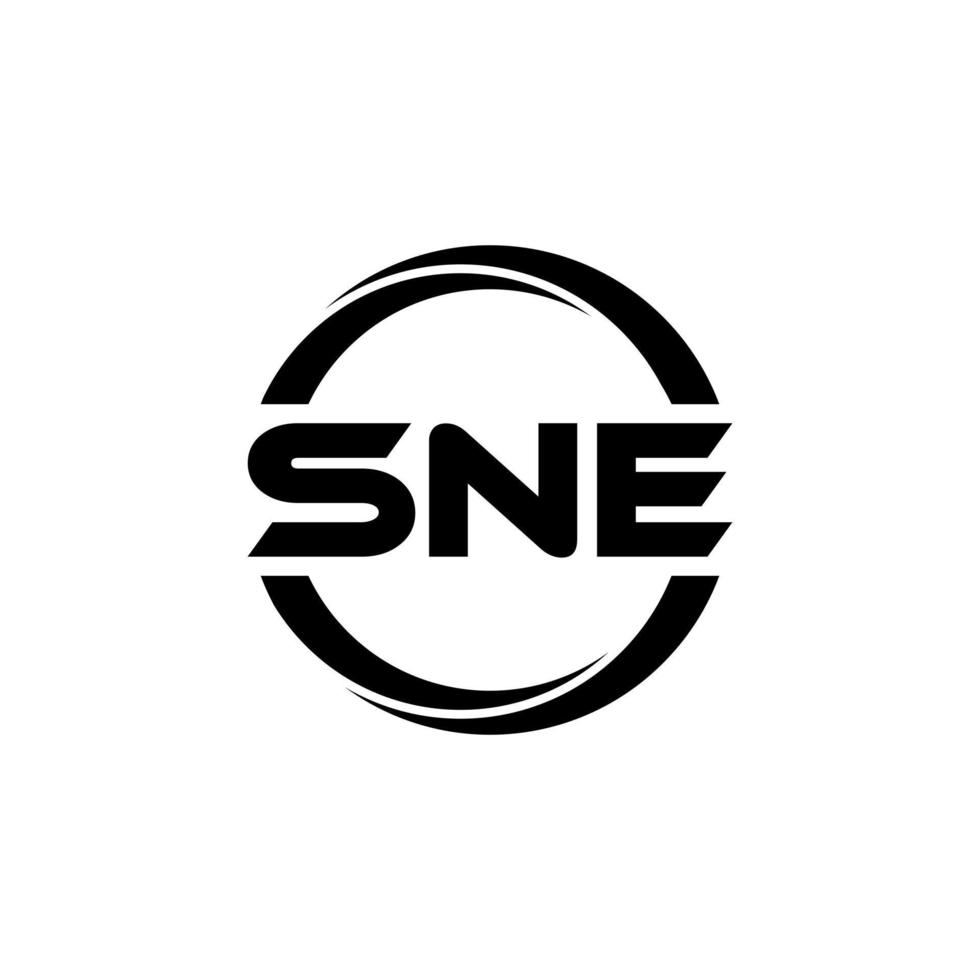 diseño del logotipo de la letra sne en la ilustración. logotipo vectorial, diseños de caligrafía para logotipo, afiche, invitación, etc. vector