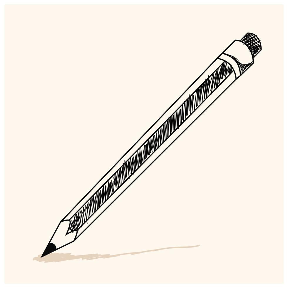 Pencil with rubber drawing vector