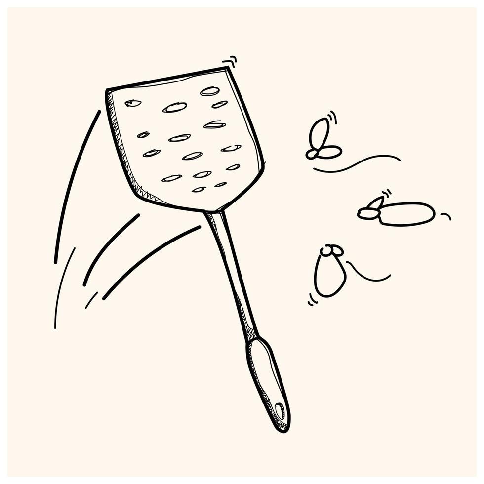 fly swatter doodle vector