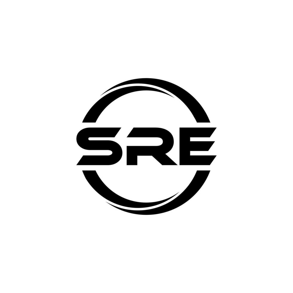 SRE letter logo design in illustration. Vector logo, calligraphy designs for logo, Poster, Invitation, etc.