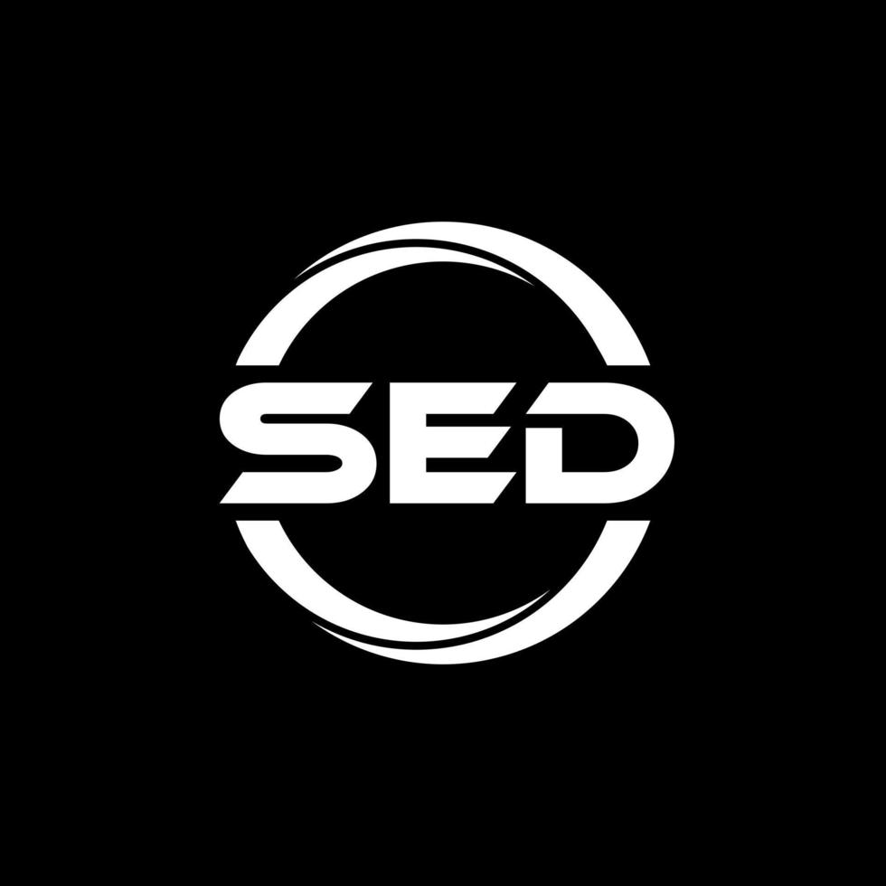 SED letter logo design in illustration. Vector logo, calligraphy designs for logo, Poster, Invitation, etc.