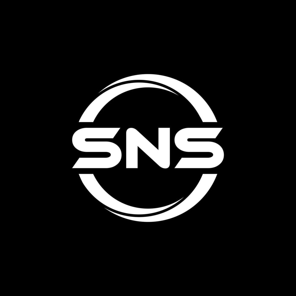 SNS letter logo design in illustration. Vector logo, calligraphy designs for logo, Poster, Invitation, etc.