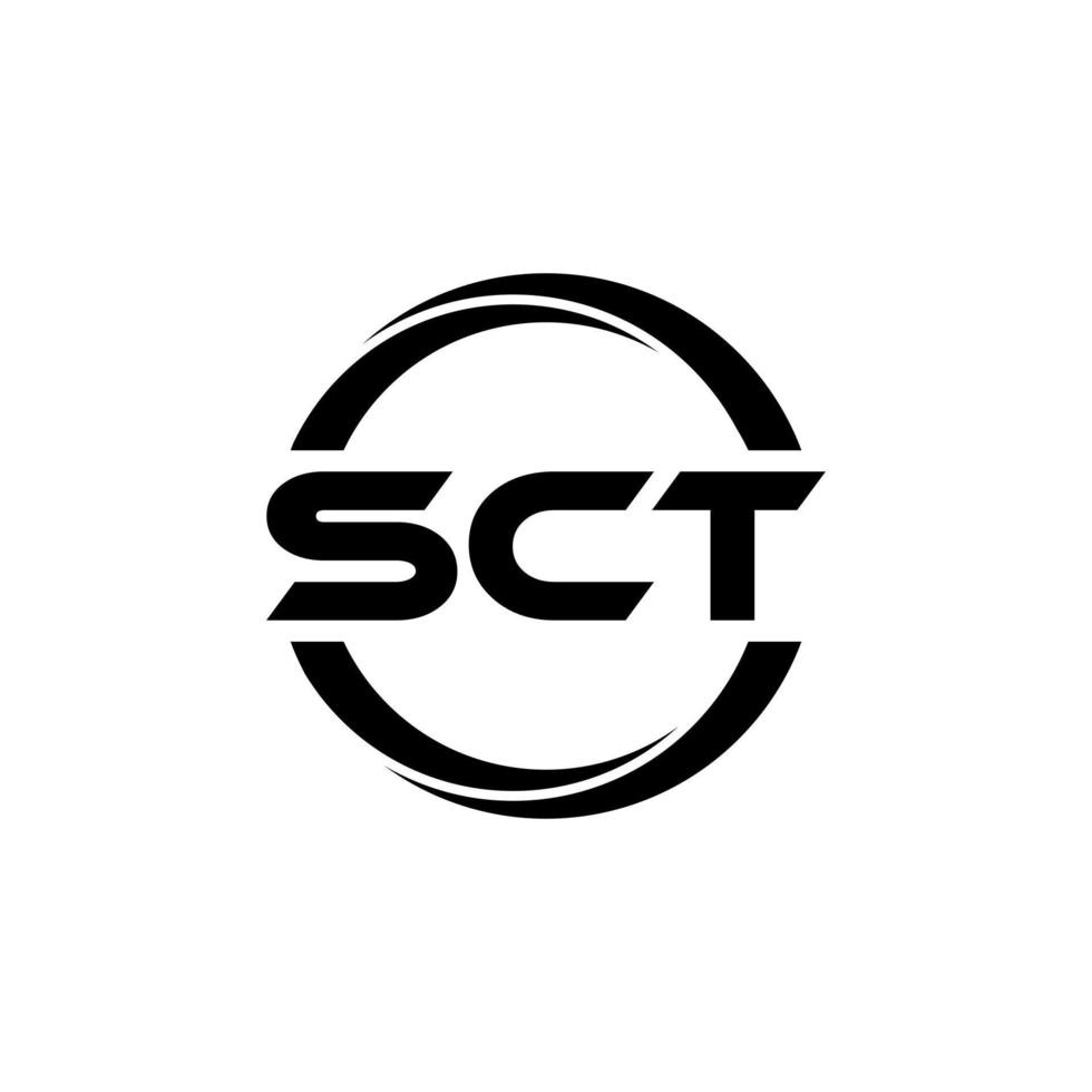 SCT letter logo design in illustration. Vector logo, calligraphy designs for logo, Poster, Invitation, etc.