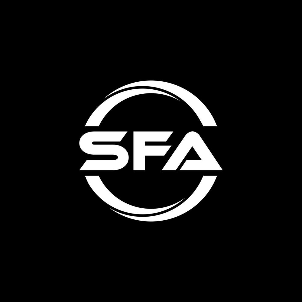 diseño de logotipo de letra sfa en ilustración. logotipo vectorial, diseños de caligrafía para logotipo, afiche, invitación, etc. vector