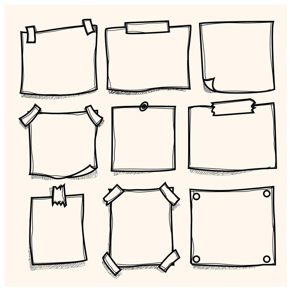 hand drawn blank paper vector