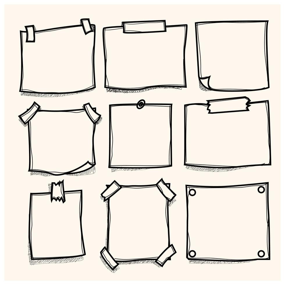 hand drawn blank paper vector