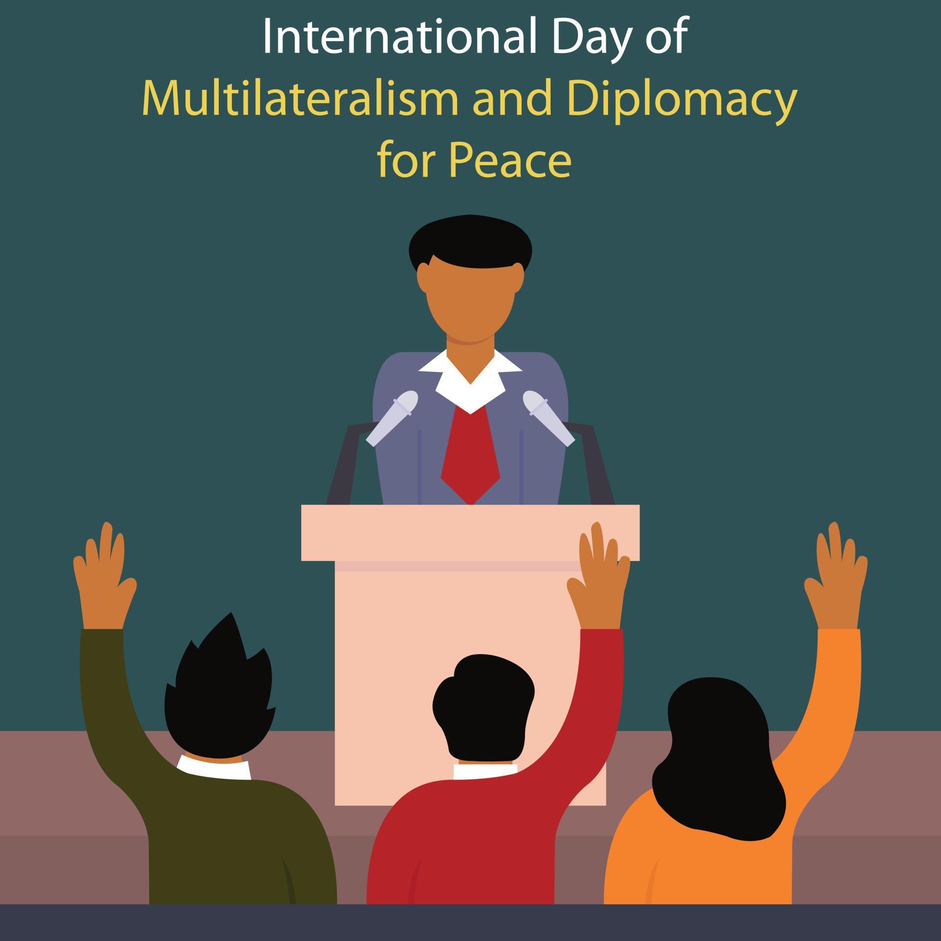 illustration vector graphic of a man standing on the podium to conduct a conference, perfect for