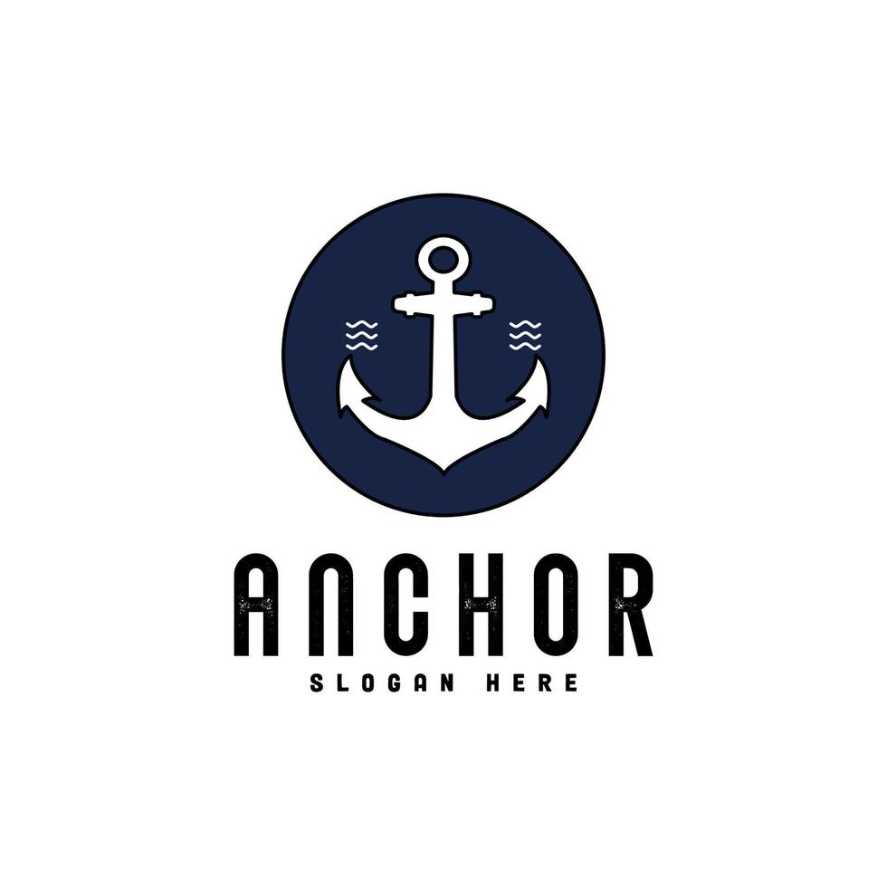 Vintage label with anchor and slogan, Vector illustration, simple shape for logo design, emblem, symbol, sign, badge, label, stamp, clothing t-shirt design