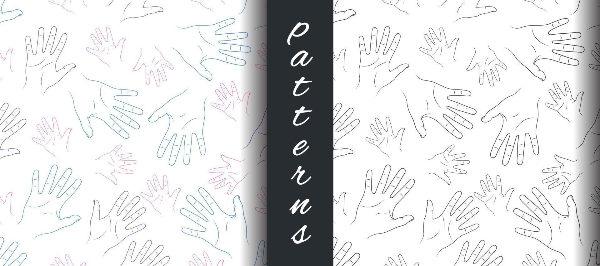 Hand Simple Seamless Pattern Design in Vector Art