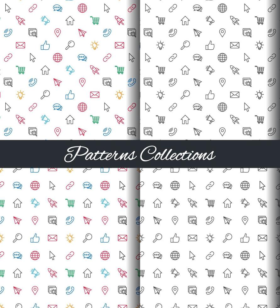 Social Media Icon Simple Seamless Pattern Design in Vector Art