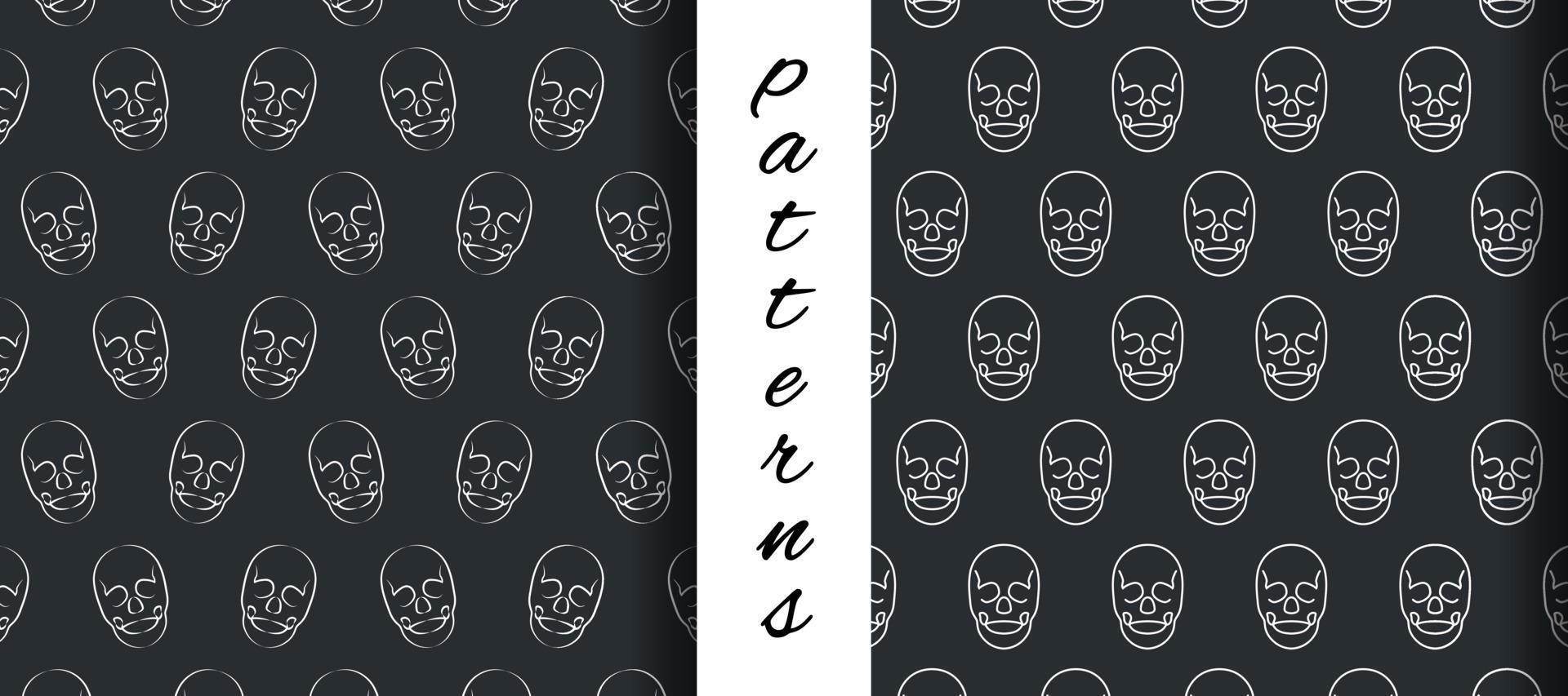 Skeleton Simple Seamless Pattern Design in Vector Art