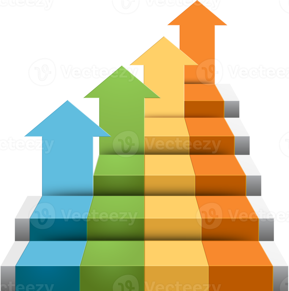 Arrow step staircase infographics png