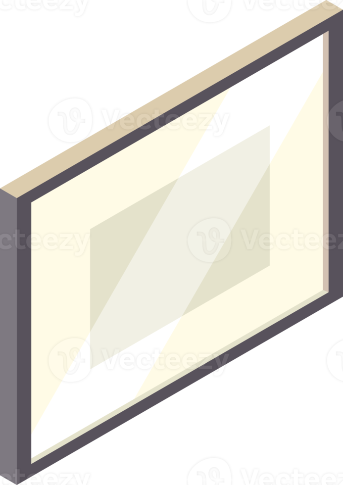 Photo frame isometric flat color png