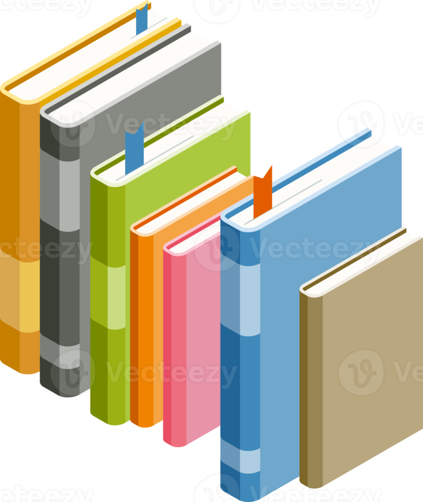 Book isometric flat color png