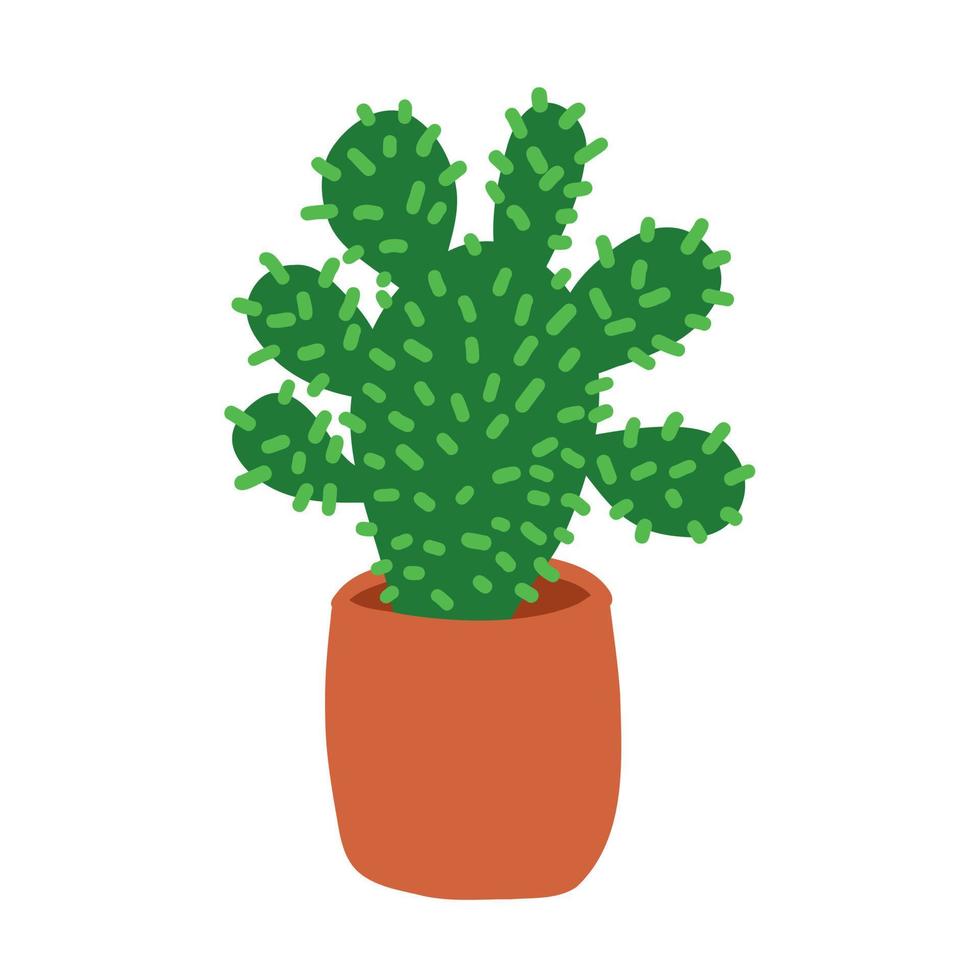 cactus de dibujos animados ilustración vectorial en estilo plano aislado sobre fondo blanco. vector