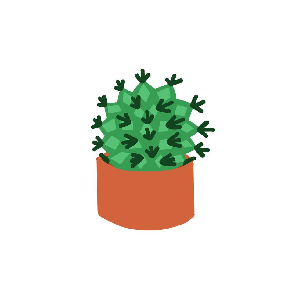 Cartoon cactus. Vector illustration in flat style isolated on white background.