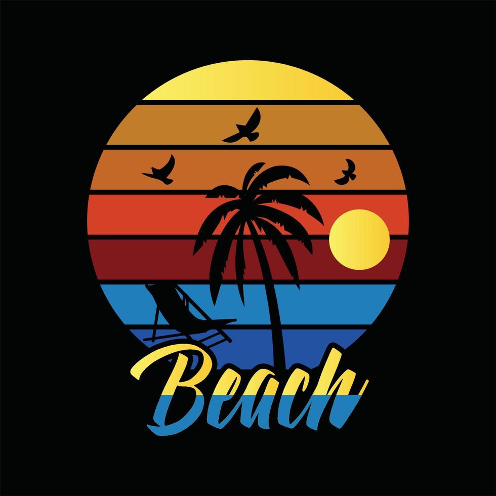 diseño de camiseta de playa vector